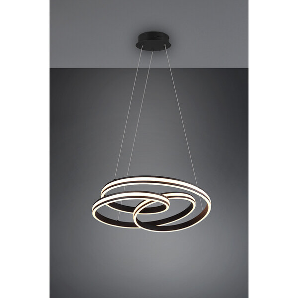 HLW LED LED Hanglamp Trion Yarino 60W - Dimbaar, Aanpasbare Kleur & Mat Zwart