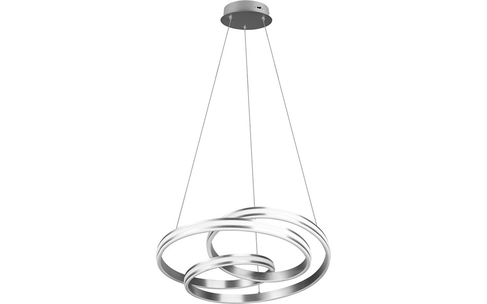 HLW LED Dimbare LED Hanglamp Trion Yarino 60W - Rond, Mat Nikkel, Aluminium