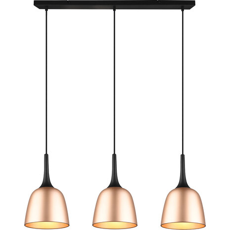 HLW LED Gouden LED Hanglamp Trion Christa - 3-lichts, Mat Goud, Aluminium, E27 Fitting HLW LED Gouden LED Hanglamp Trion Christa - 3-lichts, Mat Goud, Aluminium, E27 Fitting
