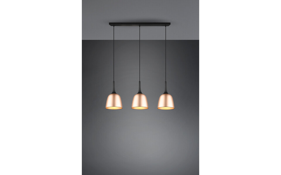 HLW LED Gouden LED Hanglamp Trion Christa - 3-lichts, Mat Goud, Aluminium, E27 Fitting