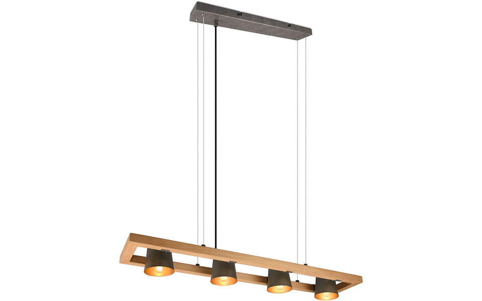 HLW LED LED Hanglamp Trion Bimm - 4 E14 lichtpunten, antiek nikkel & aluminium