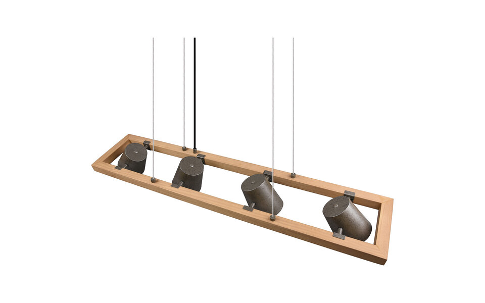 HLW LED LED Hanglamp Trion Bimm - 4 E14 lichtpunten, antiek nikkel & aluminium