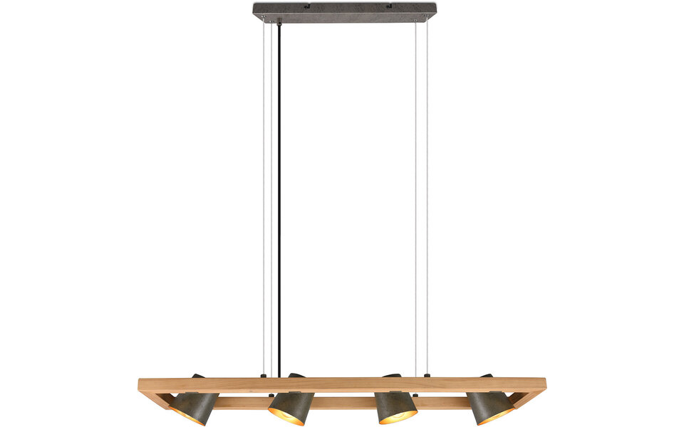 HLW LED LED Hanglamp Trion Bimm - 4 E14 lichtpunten, antiek nikkel & aluminium