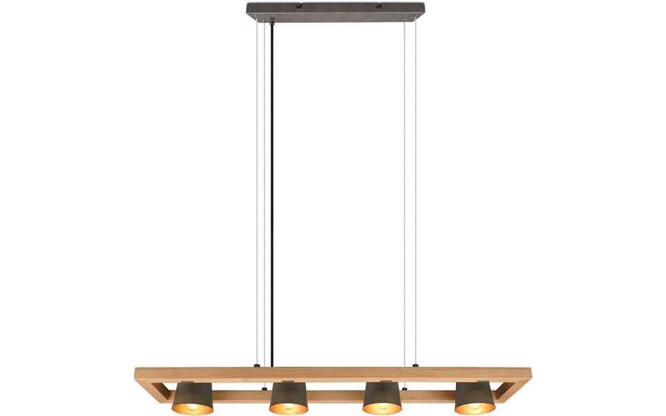 HLW LED LED Hanglamp Trion Bimm - 4 E14 lichtpunten, antiek nikkel & aluminium