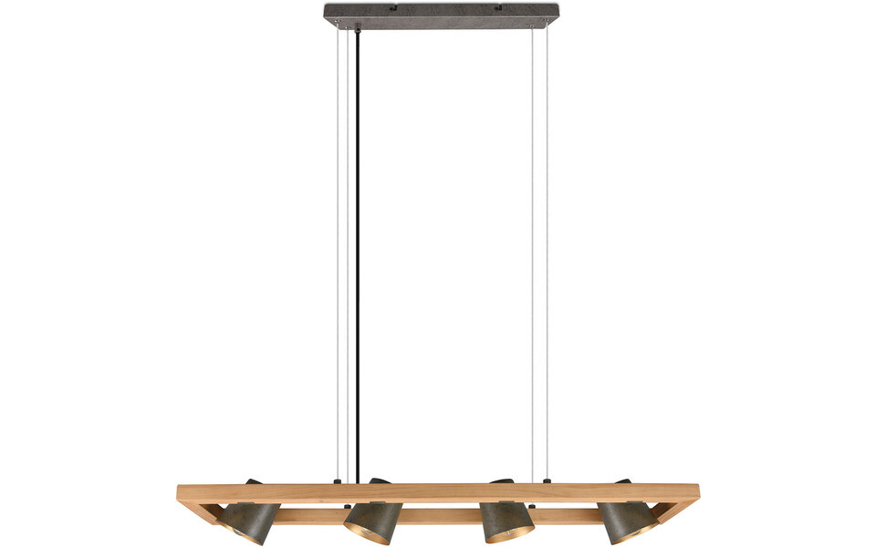 HLW LED LED Hanglamp Trion Bimm - 4 E14 lichtpunten, antiek nikkel & aluminium