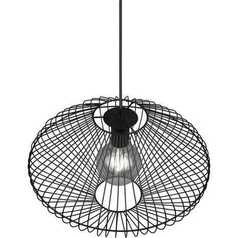 HLW LED Zwarte LED Hanglamp Trion Caboli - Rond, Mat Zwart Aluminium, E27 Fitting HLW LED Zwarte LED Hanglamp Trion Caboli - Rond, Mat Zwart Aluminium, E27 Fitting