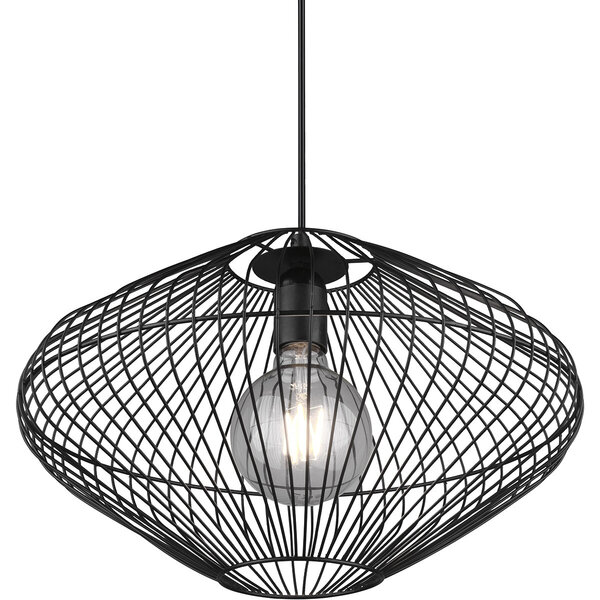 HLW LED Zwarte LED Hanglamp Trion Caboli - Rond, Mat Zwart Aluminium, E27 Fitting HLW LED Zwarte LED Hanglamp Trion Caboli - Rond, Mat Zwart Aluminium, E27 Fitting