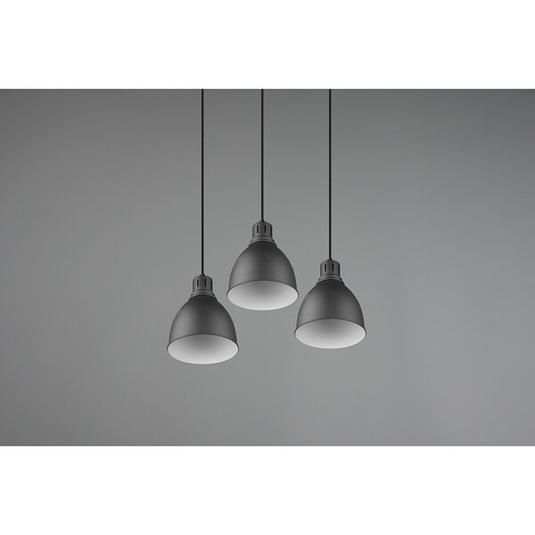 HLW LED Zwarte LED Hanglamp Trion Handoll - 3-lichts Rond, Mat Zwart Aluminium HLW LED Zwarte LED Hanglamp Trion Handoll - 3-lichts Rond, Mat Zwart Aluminium