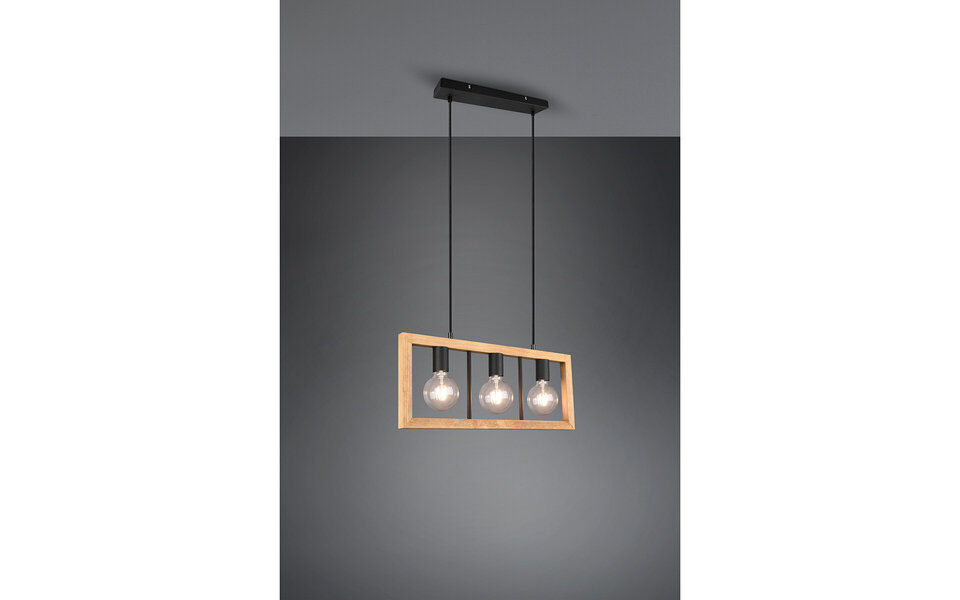 HLW LED Zwarte LED Hanglamp Trion Aplon - 3-Lichts LED Hanglamp met E27 Fitting HLW LED Zwarte LED Hanglamp Trion Aplon - 3-Lichts LED Hanglamp met E27 Fitting