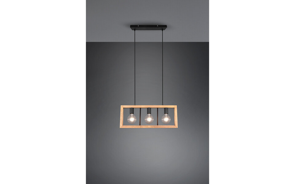 HLW LED Zwarte LED Hanglamp Trion Aplon - 3-Lichts LED Hanglamp met E27 Fitting HLW LED Zwarte LED Hanglamp Trion Aplon - 3-Lichts LED Hanglamp met E27 Fitting