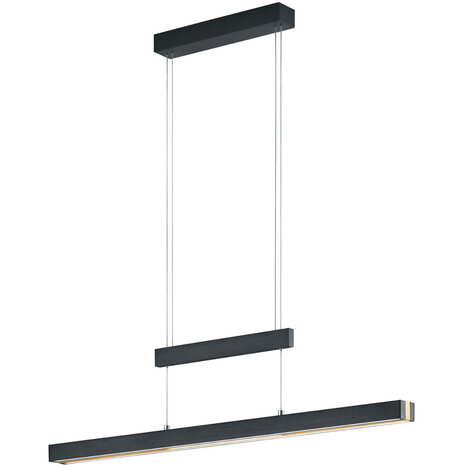 HLW LED Mat Zwarte LED Hanglamp Trion Trojan 45W met Up & Down Verlichting en Instelbare Kleur HLW LED Mat Zwarte LED Hanglamp Trion Trojan 45W met Up & Down Verlichting en Instelbare Kleur