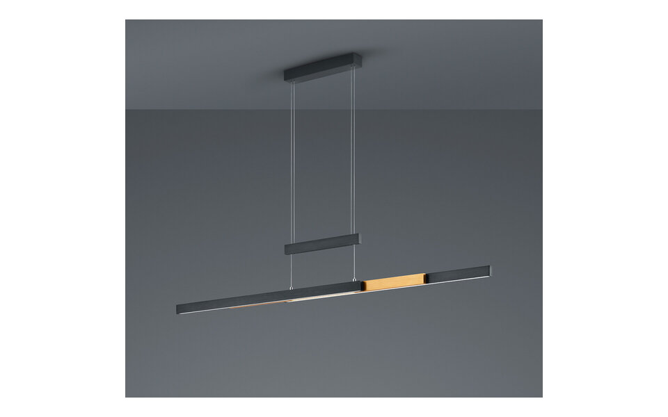 HLW LED Mat Zwarte LED Hanglamp Trion Trojan 45W met Up & Down Verlichting en Instelbare Kleur