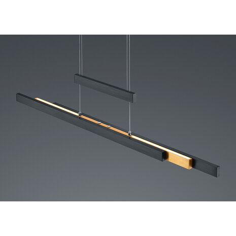 HLW LED Mat Zwarte LED Hanglamp Trion Trojan 45W met Up & Down Verlichting en Instelbare Kleur HLW LED Mat Zwarte LED Hanglamp Trion Trojan 45W met Up & Down Verlichting en Instelbare Kleur
