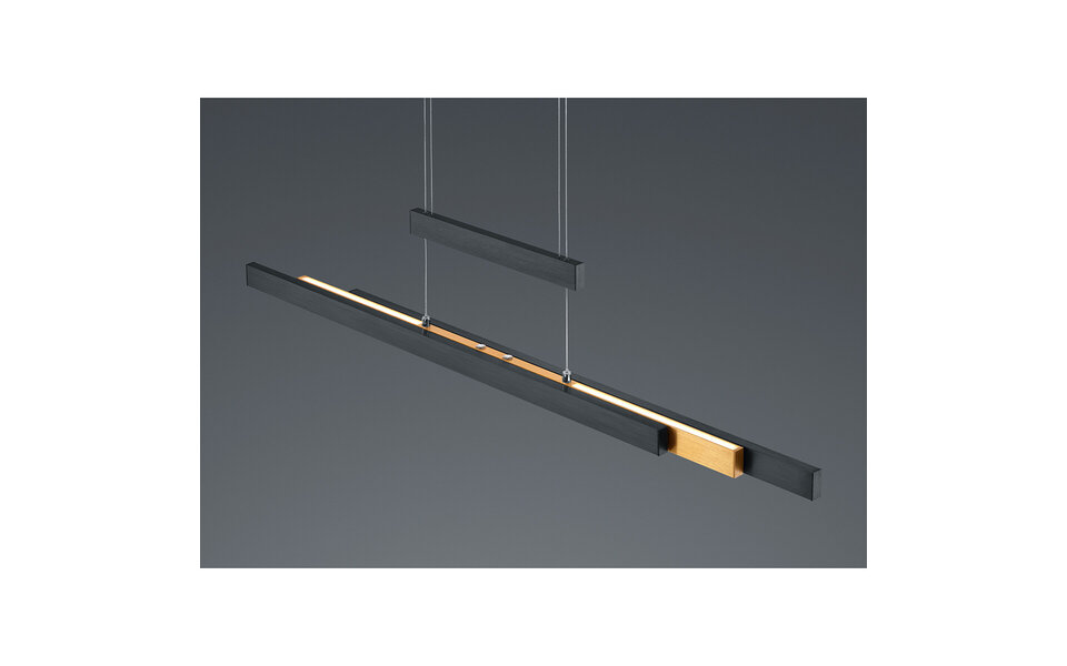 HLW LED Mat Zwarte LED Hanglamp Trion Trojan 45W met Up & Down Verlichting en Instelbare Kleur