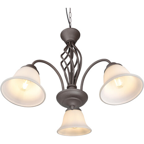 HLW LED LED Kroonluchter Trion Rustina - Roestkleurige 3-lichts armatuur met E14 fitting HLW LED LED Kroonluchter Trion Rustina - Roestkleurige 3-lichts armatuur met E14 fitting