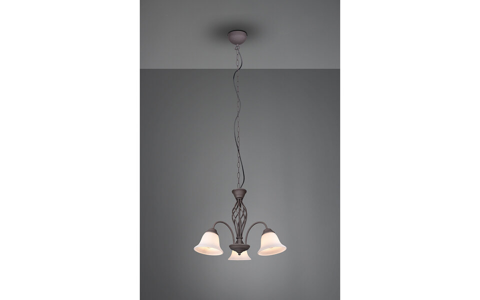 HLW LED LED Kroonluchter Trion Rustina - Roestkleurige 3-lichts armatuur met E14 fitting