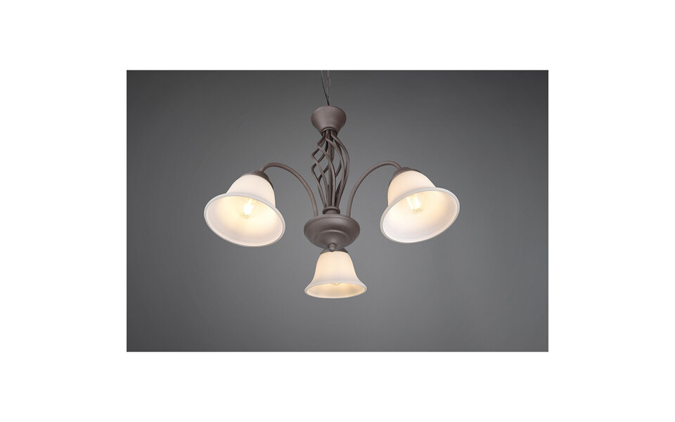 HLW LED LED Kroonluchter Trion Rustina - Roestkleurige 3-lichts armatuur met E14 fitting