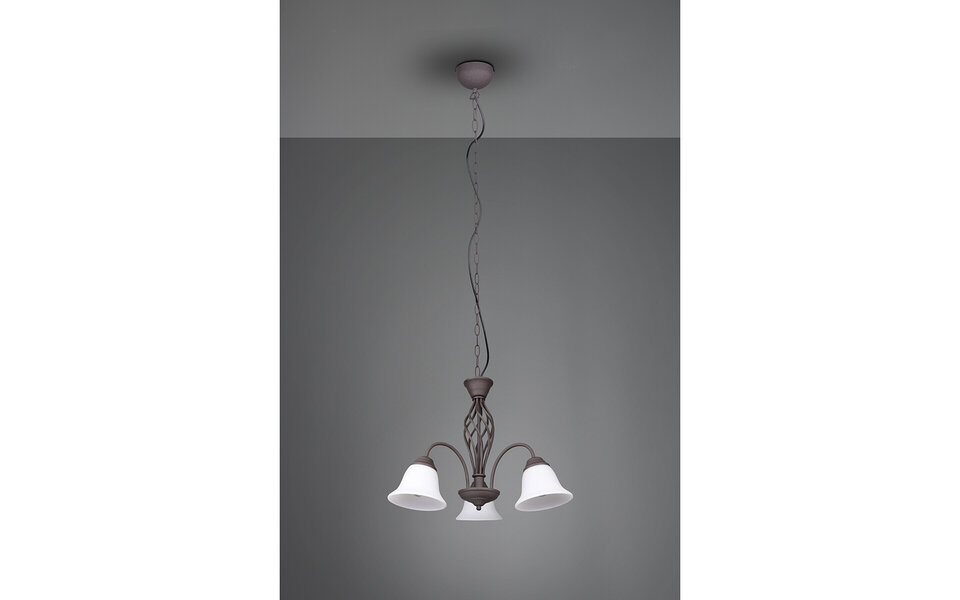 HLW LED LED Kroonluchter Trion Rustina - Roestkleurige 3-lichts armatuur met E14 fitting