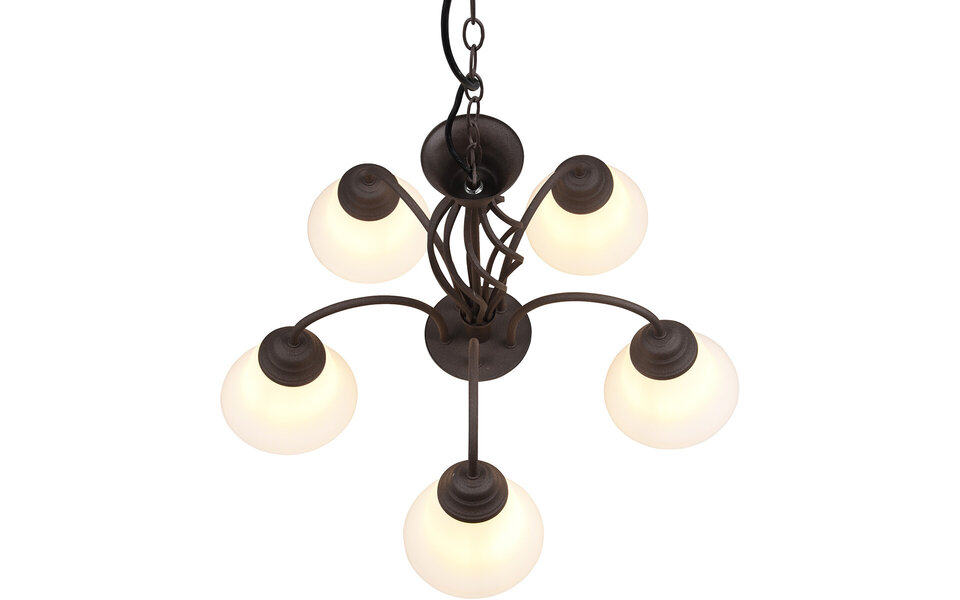 HLW LED LED Kroonluchter Trion Rustina - 5-lichts Roestkleur Aluminium E14 HLW LED LED Kroonluchter Trion Rustina - 5-lichts Roestkleur Aluminium E14