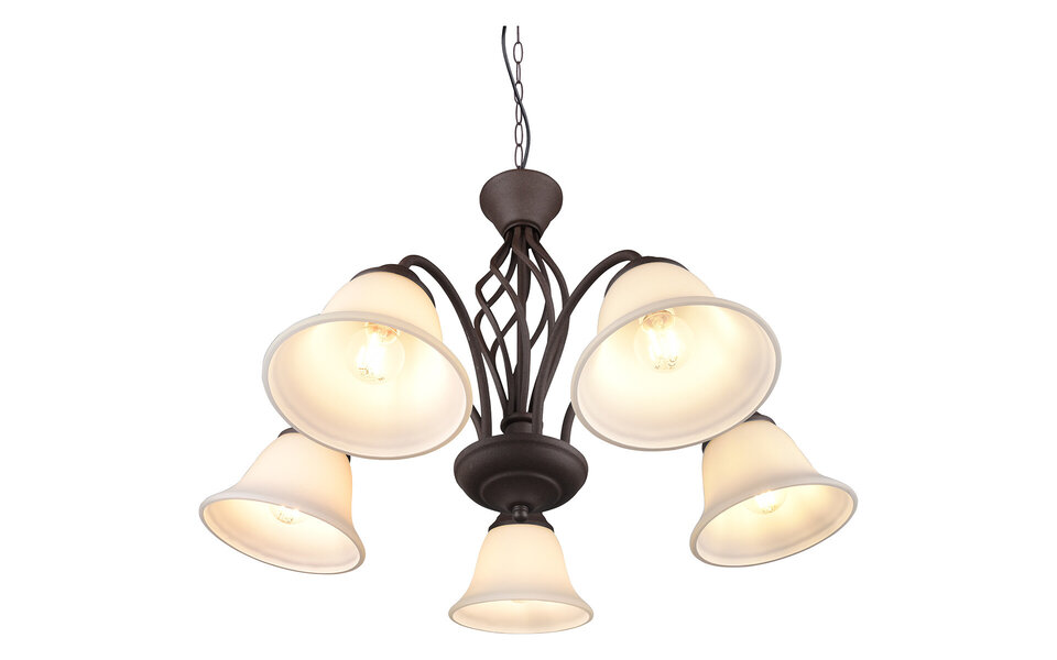 HLW LED LED Kroonluchter Trion Rustina - 5-lichts Roestkleur Aluminium E14 HLW LED LED Kroonluchter Trion Rustina - 5-lichts Roestkleur Aluminium E14