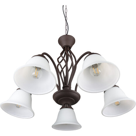 HLW LED LED Kroonluchter Trion Rustina - 5-lichts Roestkleur Aluminium E14