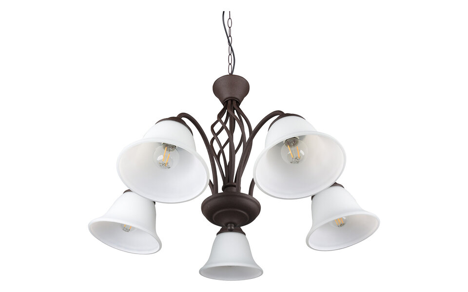 HLW LED LED Kroonluchter Trion Rustina - 5-lichts Roestkleur Aluminium E14 HLW LED LED Kroonluchter Trion Rustina - 5-lichts Roestkleur Aluminium E14