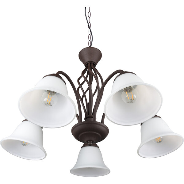 HLW LED LED Kroonluchter Trion Rustina - 5-lichts Roestkleur Aluminium E14