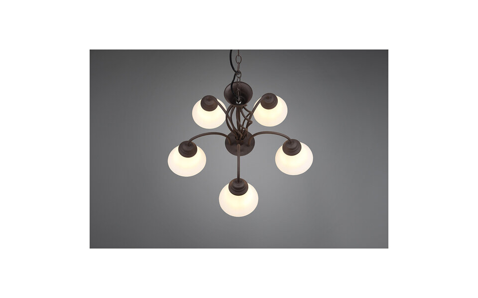 HLW LED LED Kroonluchter Trion Rustina - 5-lichts Roestkleur Aluminium E14 HLW LED LED Kroonluchter Trion Rustina - 5-lichts Roestkleur Aluminium E14