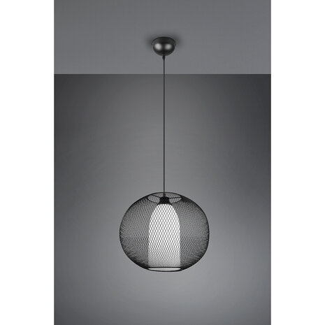 HLW LED Zwarte LED Hanglamp Trion Filtran - Mat Zwart Aluminium, Rond, E27 Fitting HLW LED Zwarte LED Hanglamp Trion Filtran - Mat Zwart Aluminium, Rond, E27 Fitting