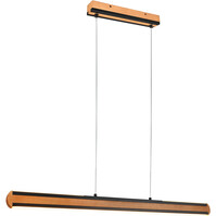 LED Hanglamp Hout 42W - Zwarte LED lamp met dimmer