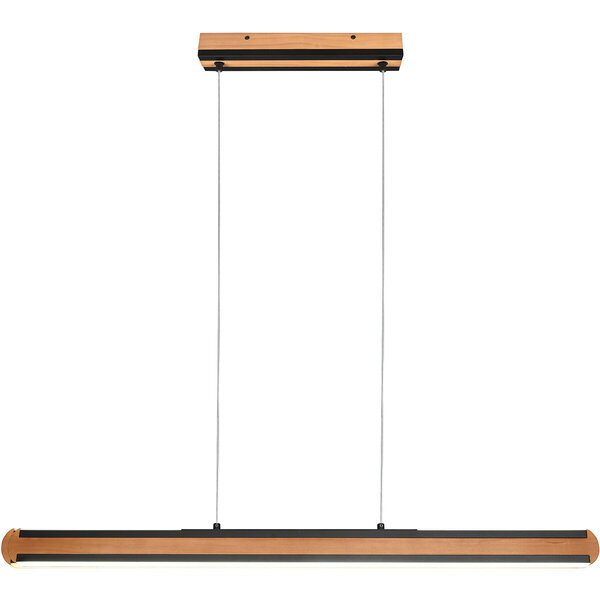 HLW LED Stijlvolle Zwarte LED Hanglamp Hout 42W - Aanpasbare Kleur & Up & Down Licht