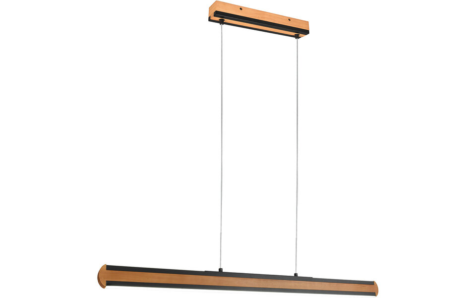 HLW LED Stijlvolle Zwarte LED Hanglamp Hout 42W - Aanpasbare Kleur & Up & Down Licht HLW LED Stijlvolle Zwarte LED Hanglamp Hout 42W - Aanpasbare Kleur & Up & Down Licht