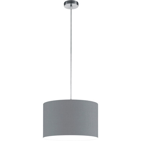 Grijze LED Hanglamp Trion Hotia - Mat Aluminium, E27 Fitting, In hoogte verstelbaar