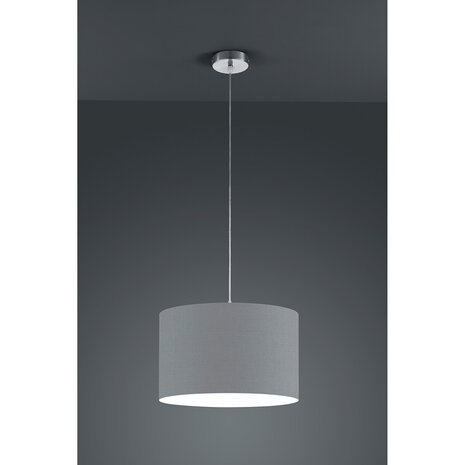 HLW LED Grijze LED Hanglamp Trion Hotia - Mat Aluminium, E27 Fitting, In hoogte verstelbaar