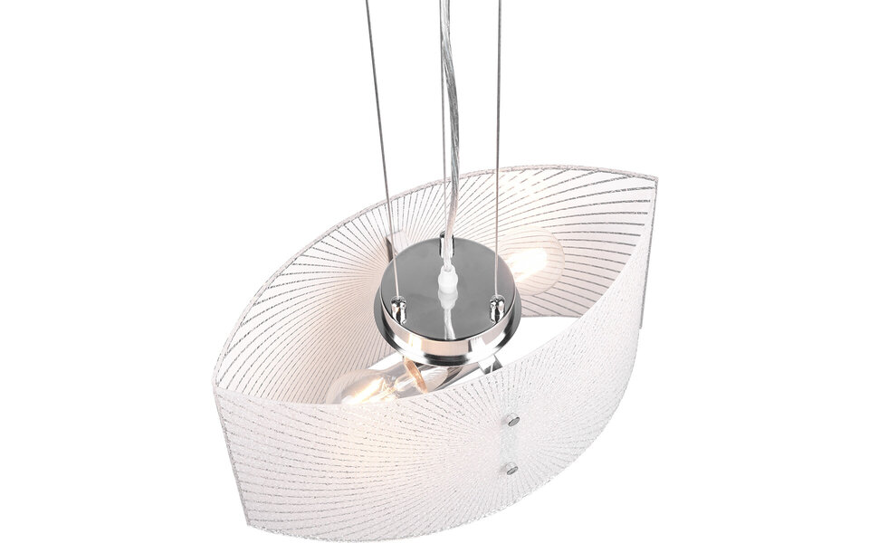 HLW LED LED Hanglamp Trion Elize - 2-lichts E27 fitting, Mat Chroom, Aluminium & Helder Glas