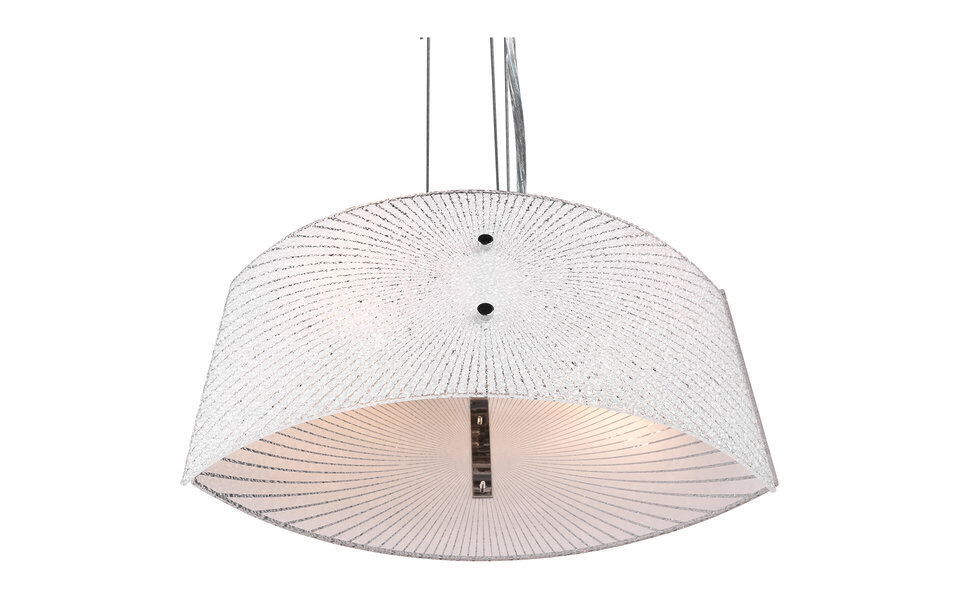 HLW LED LED Hanglamp Trion Elize - 2-lichts E27 fitting, Mat Chroom, Aluminium & Helder Glas