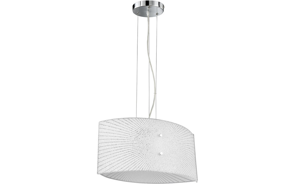 HLW LED LED Hanglamp Trion Elize - 2-lichts E27 fitting, Mat Chroom, Aluminium & Helder Glas