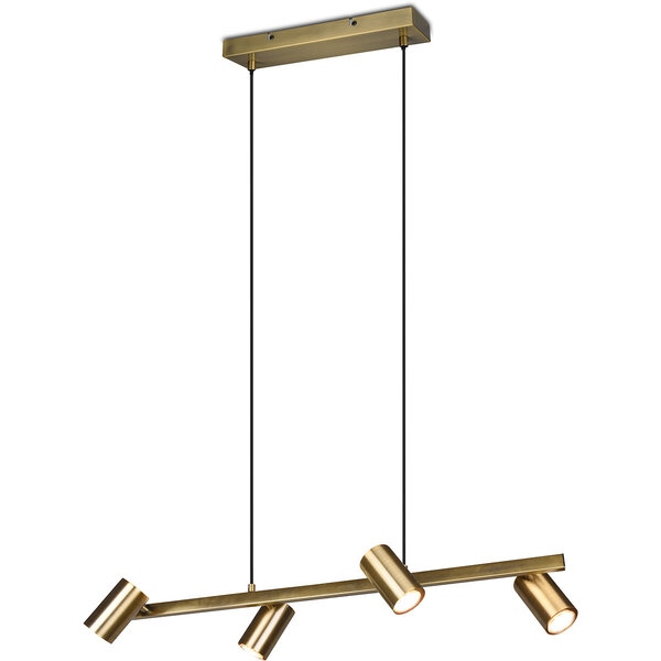 HLW LED Gouden LED Hanglamp Trion Milona - 4-lichts, GU10 fitting, Mat Goud Aluminium HLW LED Gouden LED Hanglamp Trion Milona - 4-lichts, GU10 fitting, Mat Goud Aluminium