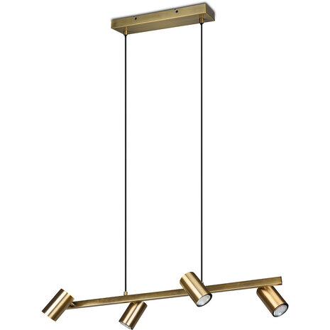HLW LED Gouden LED Hanglamp Trion Milona - 4-lichts, GU10 fitting, Mat Goud Aluminium HLW LED Gouden LED Hanglamp Trion Milona - 4-lichts, GU10 fitting, Mat Goud Aluminium