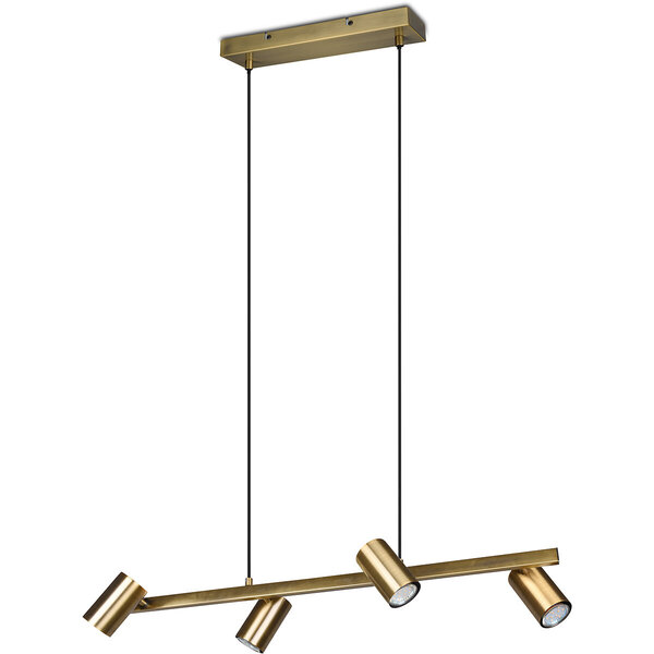 HLW LED Gouden LED Hanglamp Trion Milona - 4-lichts, GU10 fitting, Mat Goud Aluminium HLW LED Gouden LED Hanglamp Trion Milona - 4-lichts, GU10 fitting, Mat Goud Aluminium
