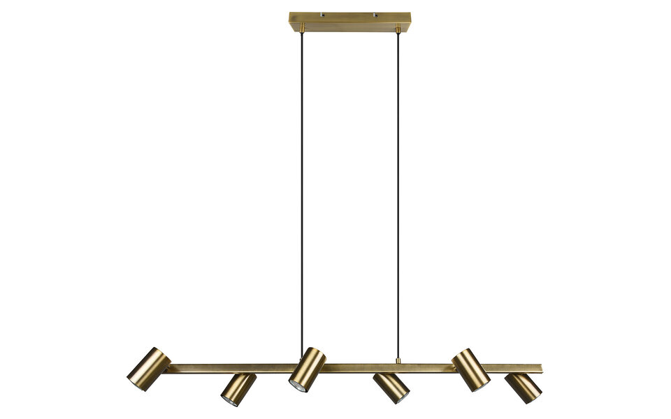 HLW LED Gouden LED Hanglamp Trion Milona - 6-lichts Rond - Mat Goud Aluminium