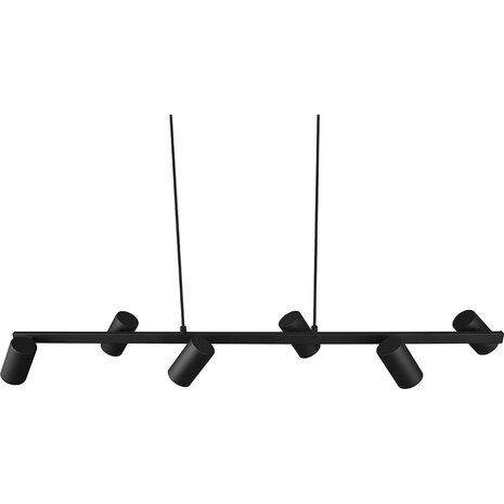 HLW LED Mat Zwarte LED Hanglamp Trion Milona - 6-lichts Rond Aluminium, GU10 HLW LED Mat Zwarte LED Hanglamp Trion Milona - 6-lichts Rond Aluminium, GU10