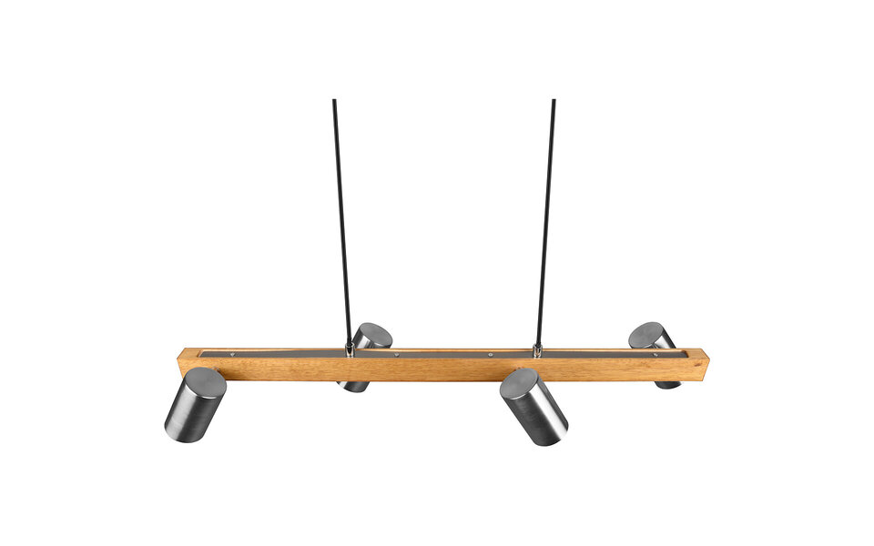 HLW LED LED Hanglamp Trion Milona - 4-lichts Rond, Mat Bruin/Nikkel, Aluminium