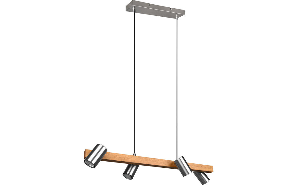 HLW LED LED Hanglamp Trion Milona - 4-lichts Rond, Mat Bruin/Nikkel, Aluminium