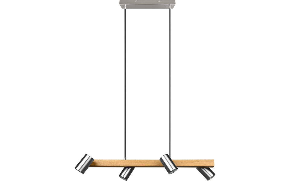 HLW LED LED Hanglamp Trion Milona - 4-lichts Rond, Mat Bruin/Nikkel, Aluminium