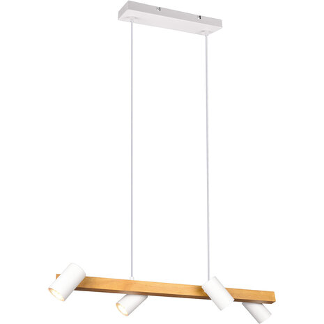 LED Hanglamp Trion Milona - Witte LED Hanglamp met 4 lichtpunten, mat bruin/wit LED Hanglamp Trion Milona - Witte LED Hanglamp met 4 lichtpunten, mat bruin/wit