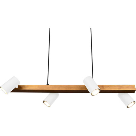 HLW LED LED Hanglamp Trion Milona - Witte LED Hanglamp met 4 lichtpunten, mat bruin/wit HLW LED LED Hanglamp Trion Milona - Witte LED Hanglamp met 4 lichtpunten, mat bruin/wit