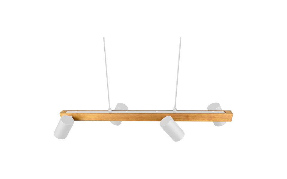 HLW LED LED Hanglamp Trion Milona - Witte LED Hanglamp met 4 lichtpunten, mat bruin/wit