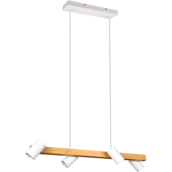 HLW LED LED Hanglamp Trion Milona - Witte LED Hanglamp met 4 lichtpunten, mat bruin/wit HLW LED LED Hanglamp Trion Milona - Witte LED Hanglamp met 4 lichtpunten, mat bruin/wit