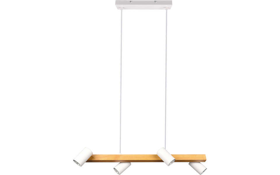 HLW LED LED Hanglamp Trion Milona - Witte LED Hanglamp met 4 lichtpunten, mat bruin/wit